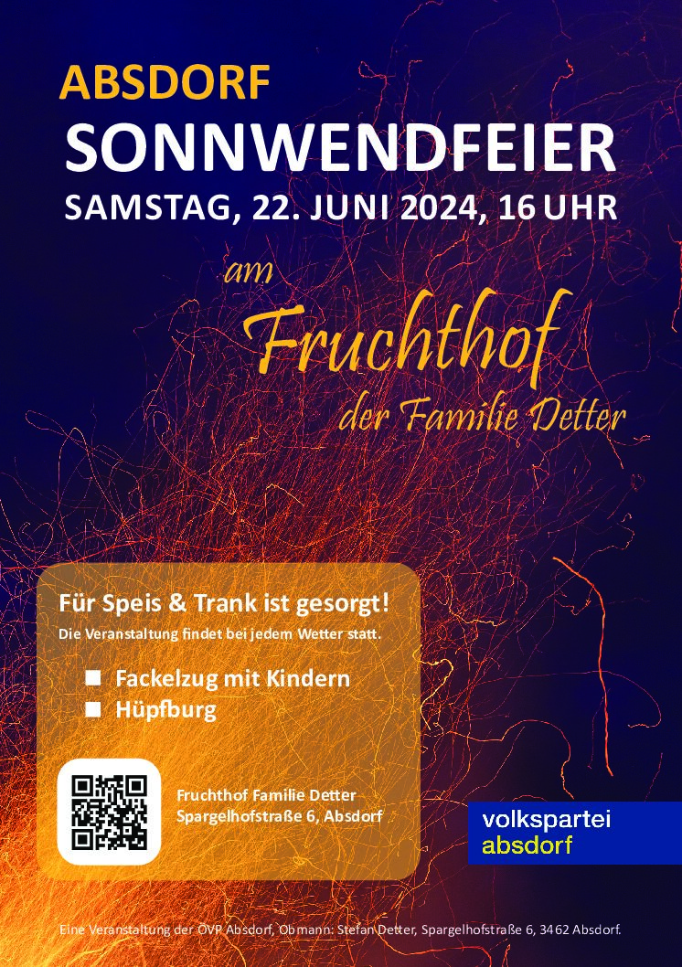 Mehr über den Artikel erfahren Wir laden Sie zur Sonnwendfeier,  am Samstag den 22.6.2024 ab 16 Uhr herzlich ein!