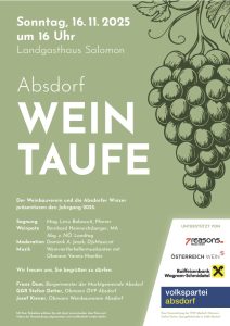 Mehr über den Artikel erfahren Weintaufe am 16. Nov. 2025